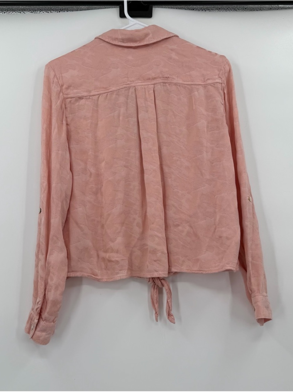 Cloth & Stone Joanie tie front button-down  pink top small - Picture 2 of 4